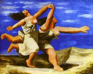women Painting - Women Running on the Beach 1922 Pablo Picasso